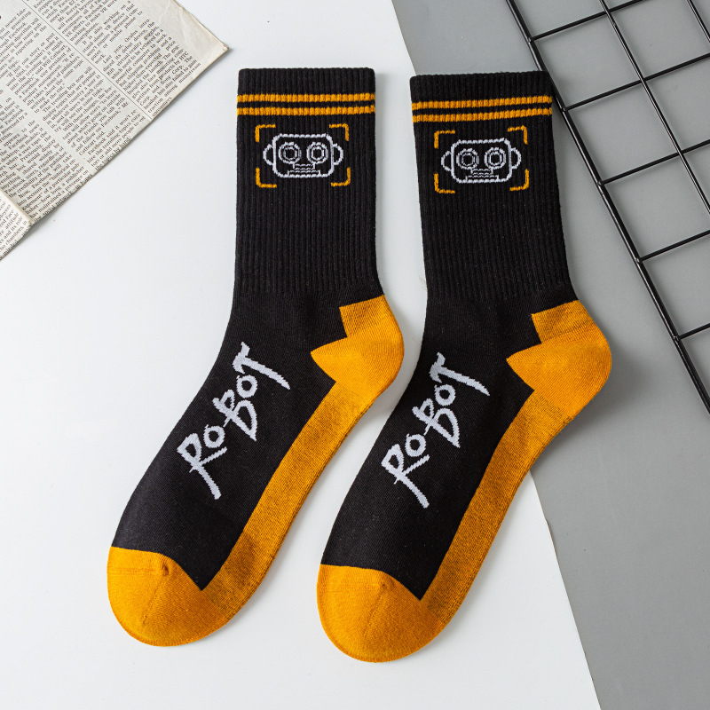 Chaussettes de course de sport avec logo personnalisé pour hommes, vêtements de rue en coton athlétique OEM