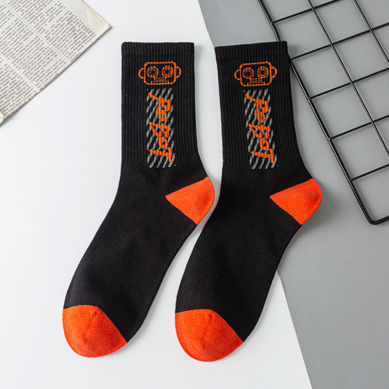 Chaussettes de course de sport avec logo personnalisé pour hommes, vêtements de rue en coton athlétique OEM