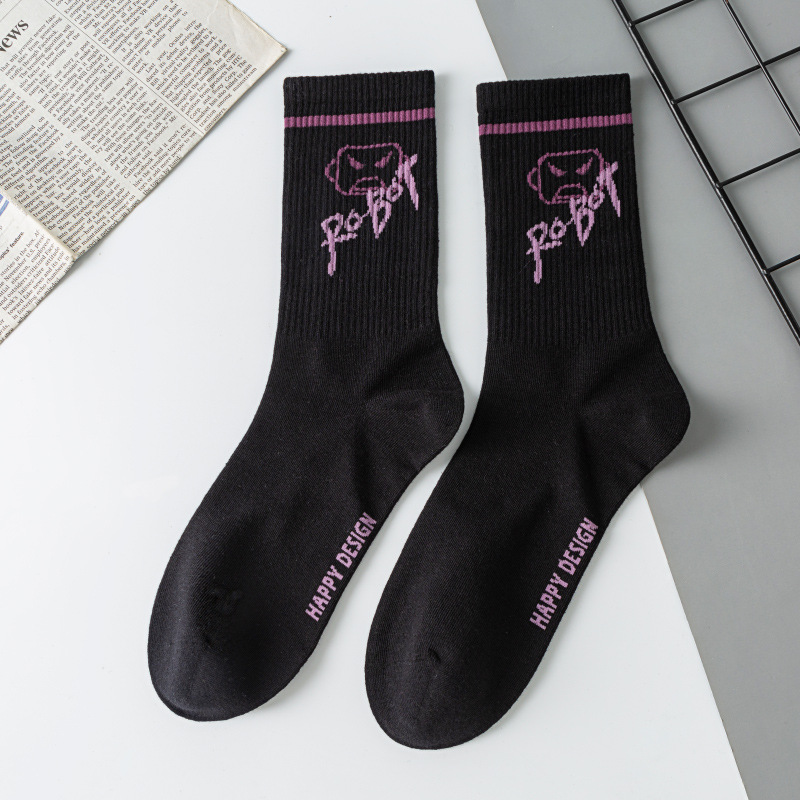 Chaussettes de course de sport avec logo personnalisé pour hommes, vêtements de rue en coton athlétique OEM