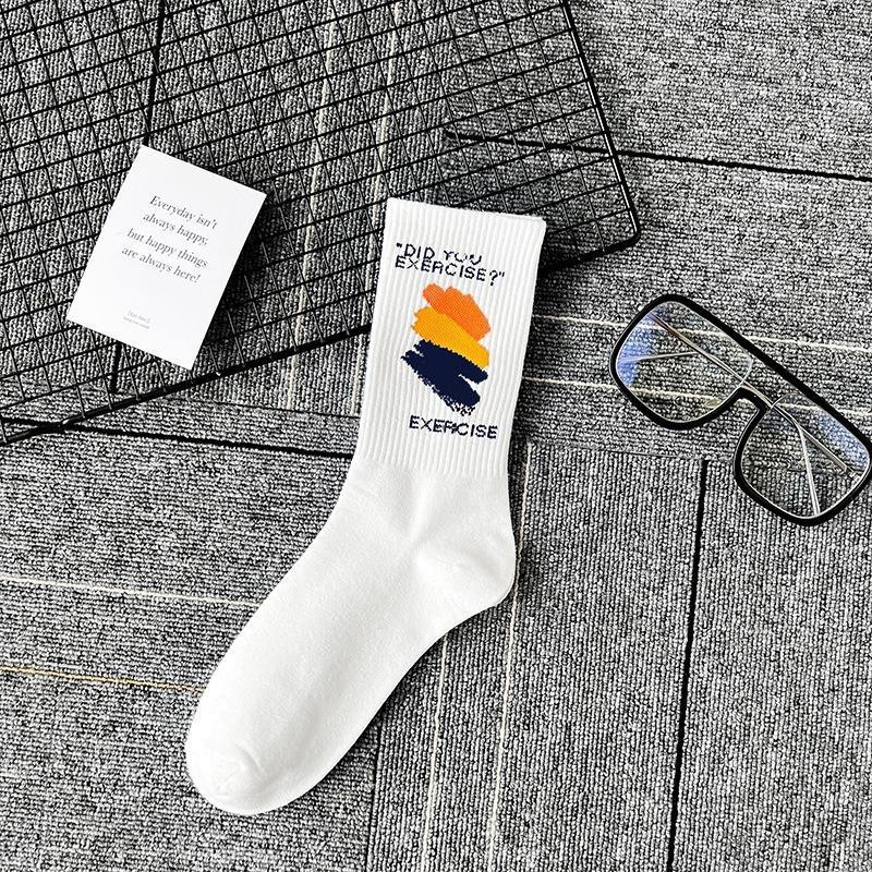 Chaussettes harajuku de sport personnalisées, streetwear en coton avec logo de conception OEM