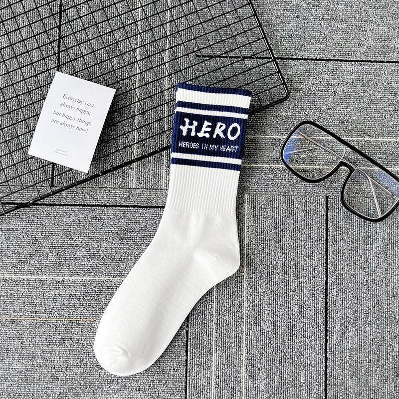 Chaussettes harajuku de sport personnalisées, streetwear en coton avec logo de conception OEM