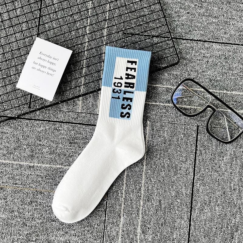 Chaussettes harajuku de sport personnalisées, streetwear en coton avec logo de conception OEM