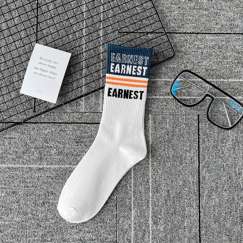 Chaussettes harajuku de sport personnalisées, streetwear en coton avec logo de conception OEM