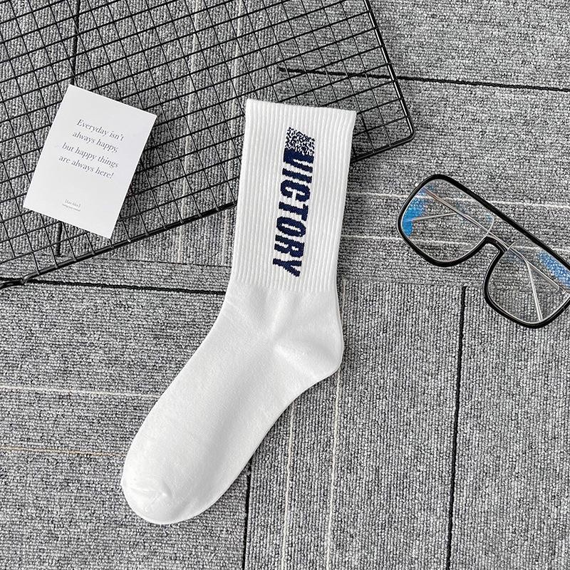 Chaussettes harajuku de sport personnalisées, streetwear en coton avec logo de conception OEM