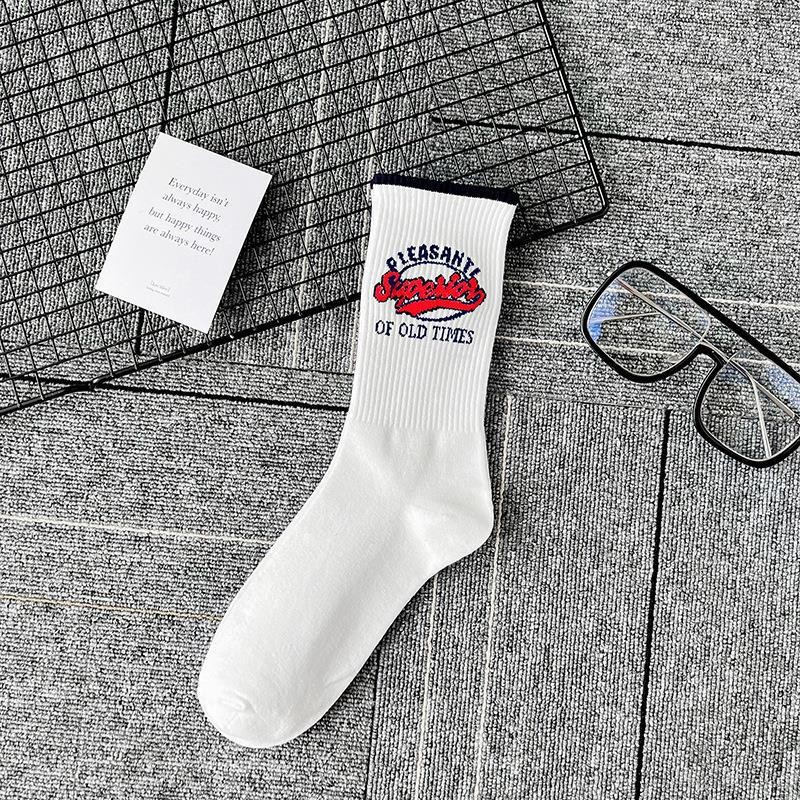 Chaussettes harajuku de sport personnalisées, streetwear en coton avec logo de conception OEM