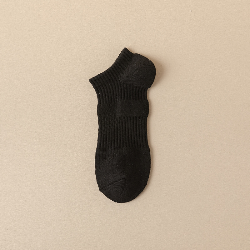 Chaussettes courtes en coton épais avec logo de sport, personnalisées, unisexes, 3 tailles