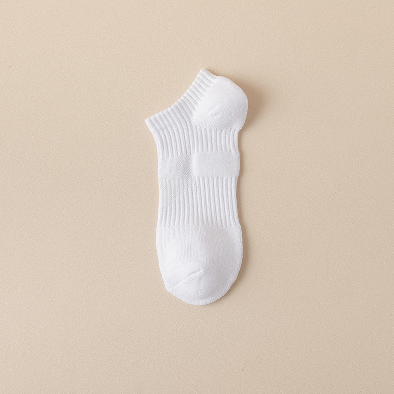 Chaussettes courtes en coton épais avec logo de sport, personnalisées, unisexes, 3 tailles