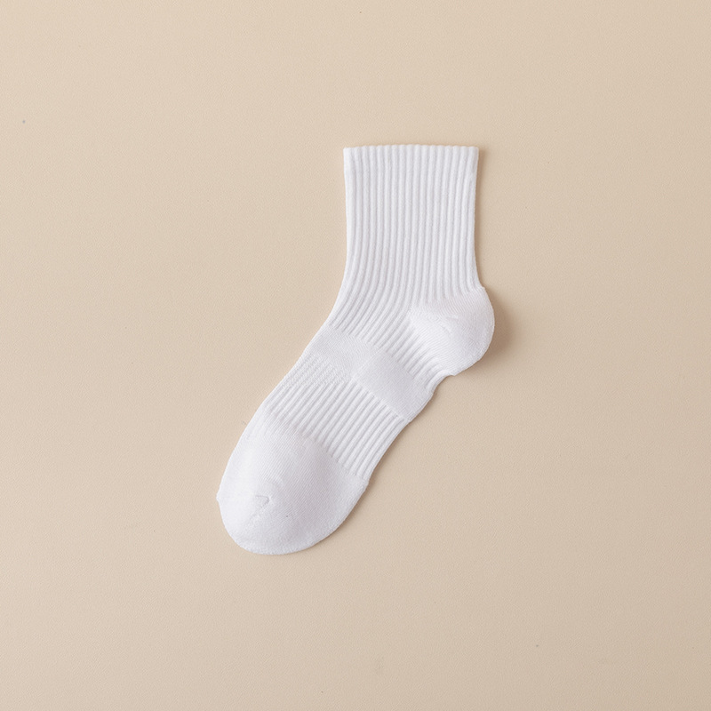 Chaussettes courtes en coton épais avec logo de sport, personnalisées, unisexes, 3 tailles