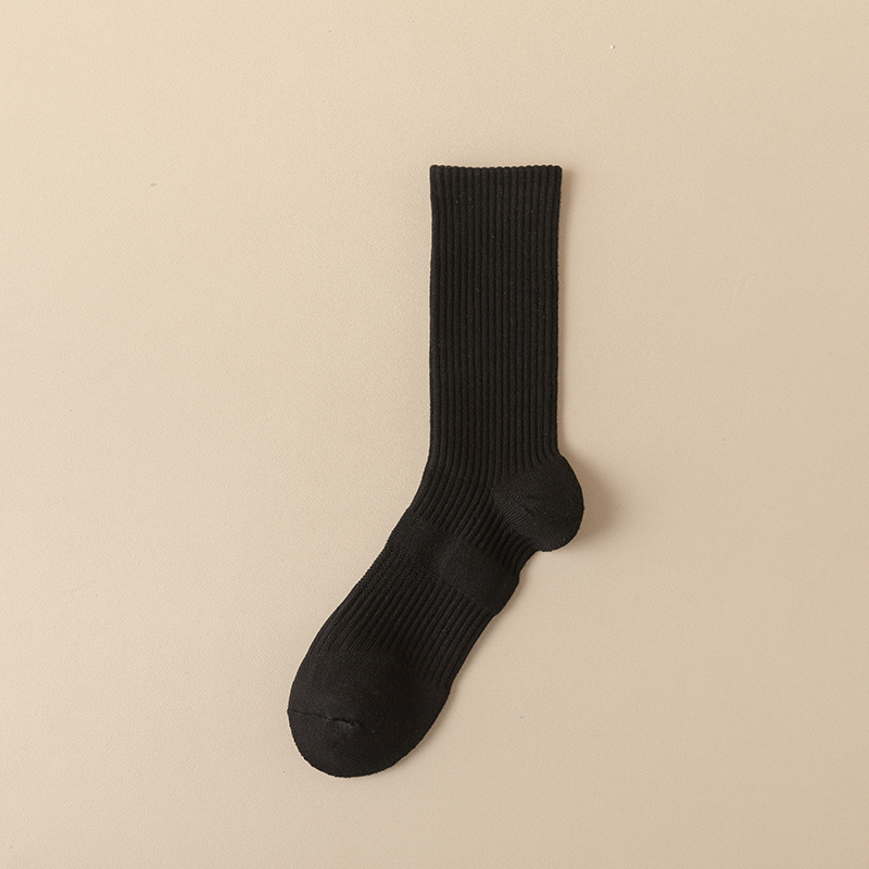 Chaussettes courtes en coton épais avec logo de sport, personnalisées, unisexes, 3 tailles