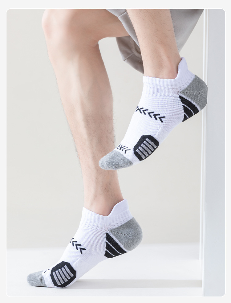 Chaussettes de sport à la cheville avec logo personnalisé en coton pour hommes, faible MOQ